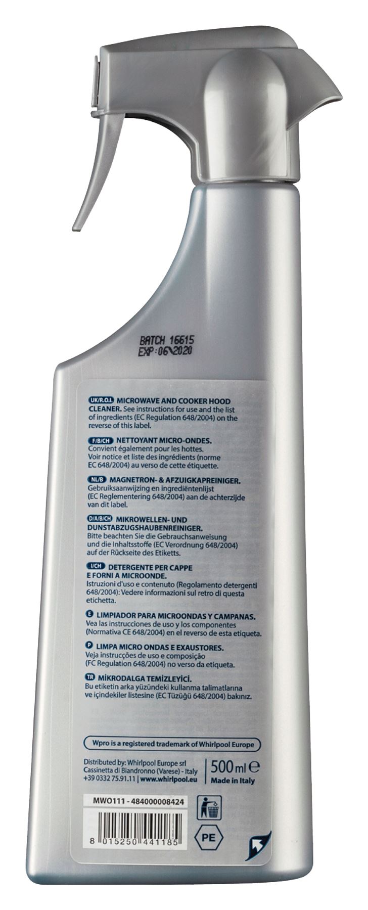 Wpro Cleaning Spray for Microwave and Cooker Hood 500ml