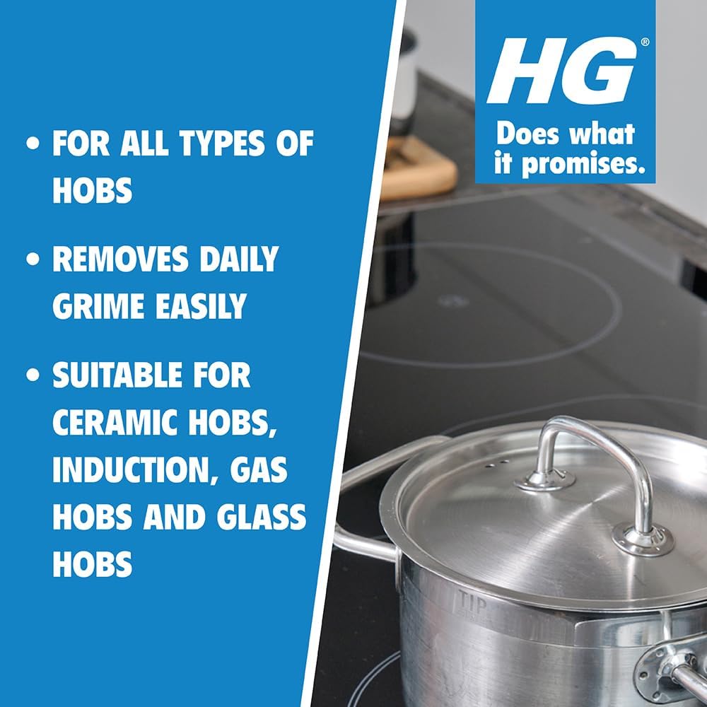 HG Hob Cleaner, Induction Ceramic & Glass Spray, Grease Remover & Kitchen Cleaner Degreaser - 500ml
