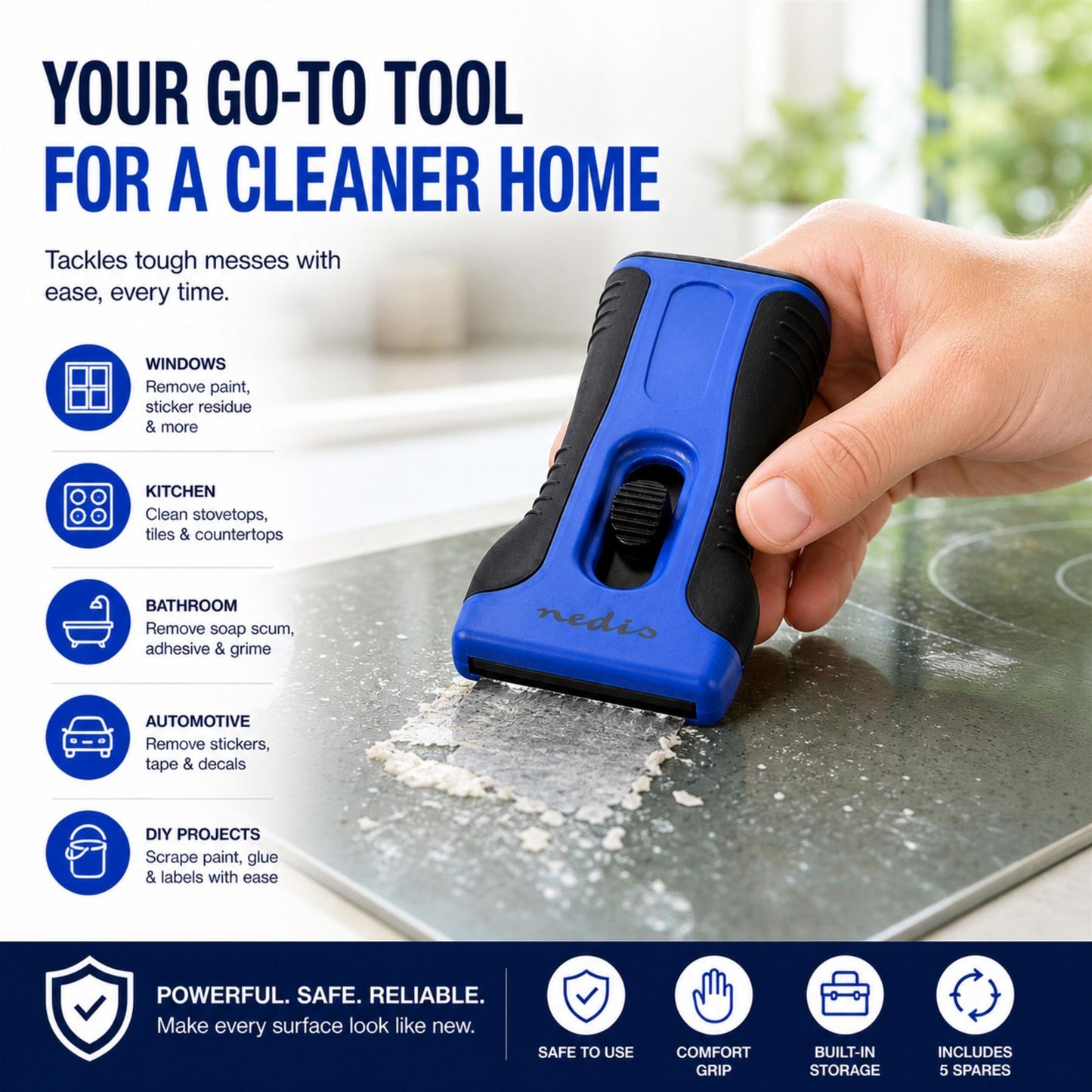 Lightweight Ceramic Hob Scraper Cleaning Tool for Vitroceramic Hobs